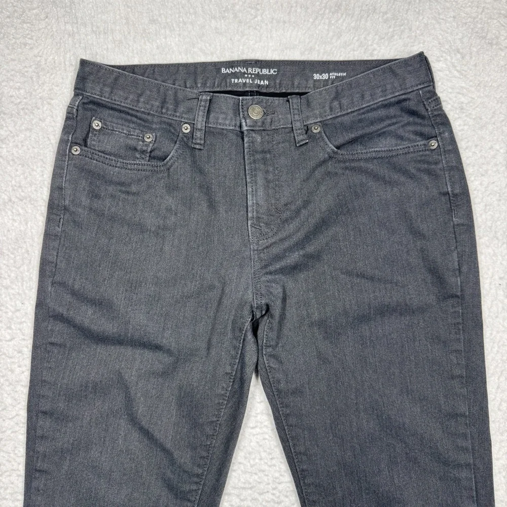 Banana Republic Travel Jeans Gray Athletic Fit Soft‎ Pants Men's Size 30x30